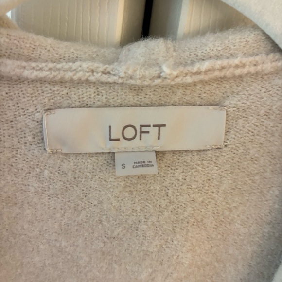 LOFT Cream Sweater with Hood Size Small - Picture 3 of 4